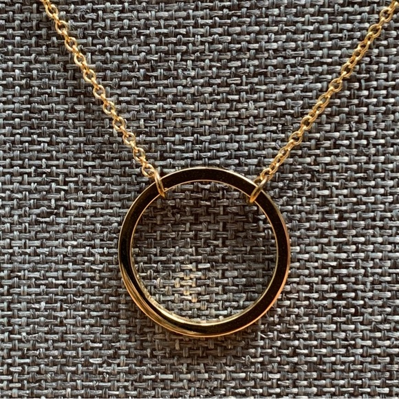 Kinsley Armelle Honey Necklace Yellow Gold Open Circle RETIRED Design - Picture 8 of 13